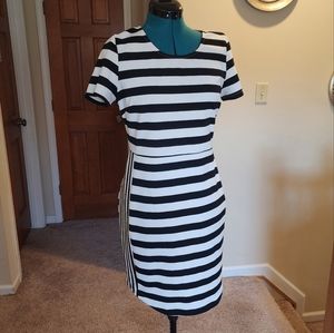AliceBlue striped black and white dress sz L